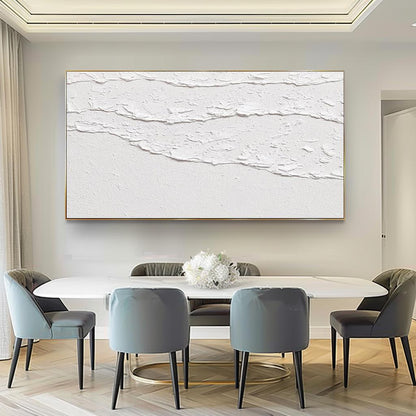white 3D Textured Wall Art white waves Abstract painting white Ocean wave Wall – Abstract Seascape Art