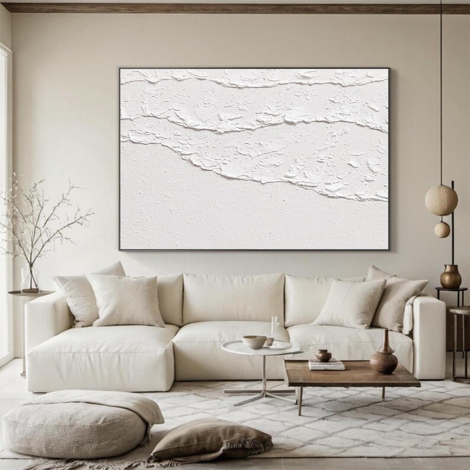 white 3D Textured Wall Art white waves Abstract painting white Ocean wave Wall – Abstract Seascape Art