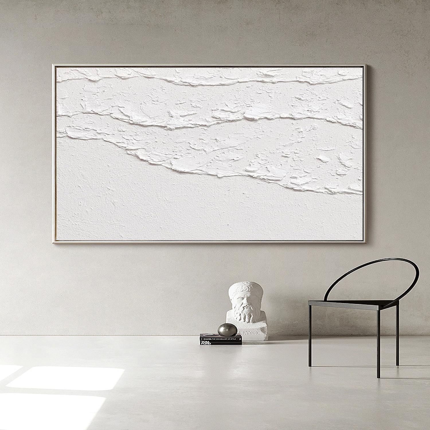 white 3D Textured Wall Art white waves Abstract painting white Ocean wave Wall – Abstract Seascape Art