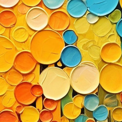 Hand-Painted Multicolor Circles – Colorful Abstract Wall Art | Impasto Hand-Painted Oil Painting, view 3