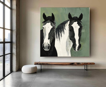 Large Abstract Horse Oil Painting on Canvas, Original Hand-painted Horse Canvas Wall Art, Modern Animal Wall Art for Living Room, Home Decor