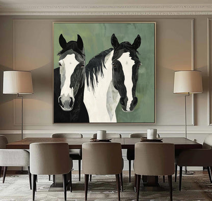 Large Abstract Horse Oil Painting on Canvas, Original Hand-painted Horse Canvas Wall Art, Modern Animal Wall Art for Living Room, Home Decor