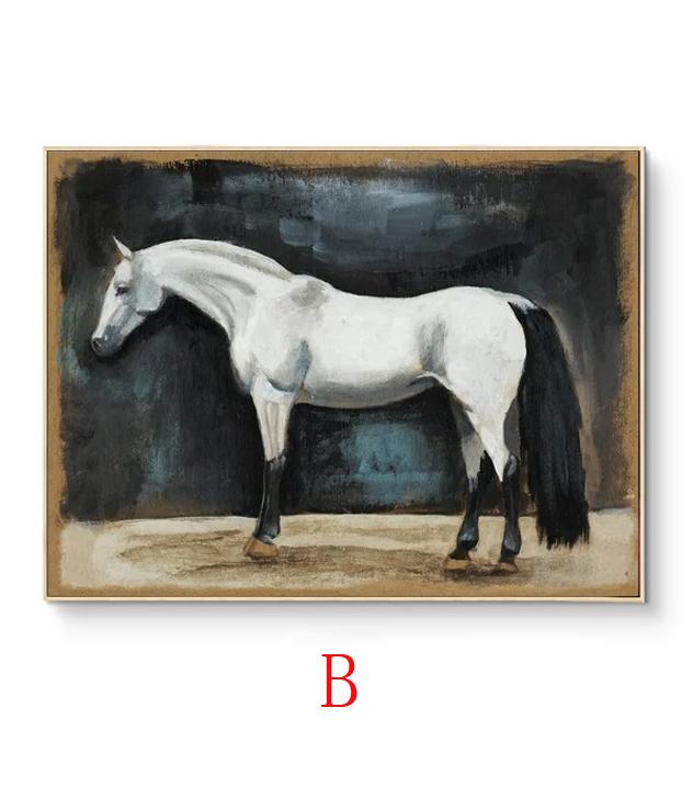 Large Impressionist Horse Oil Painting on Canvas, Hand-painted Horse Canvas Wall Art, Modern Animal Wall Art for Living Room, Home Décor
