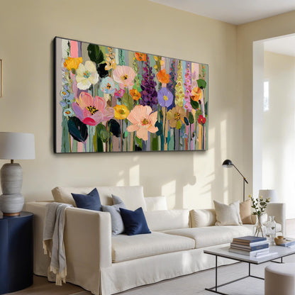 Colorful Palette Knife Floral Wall Art – Vibrant