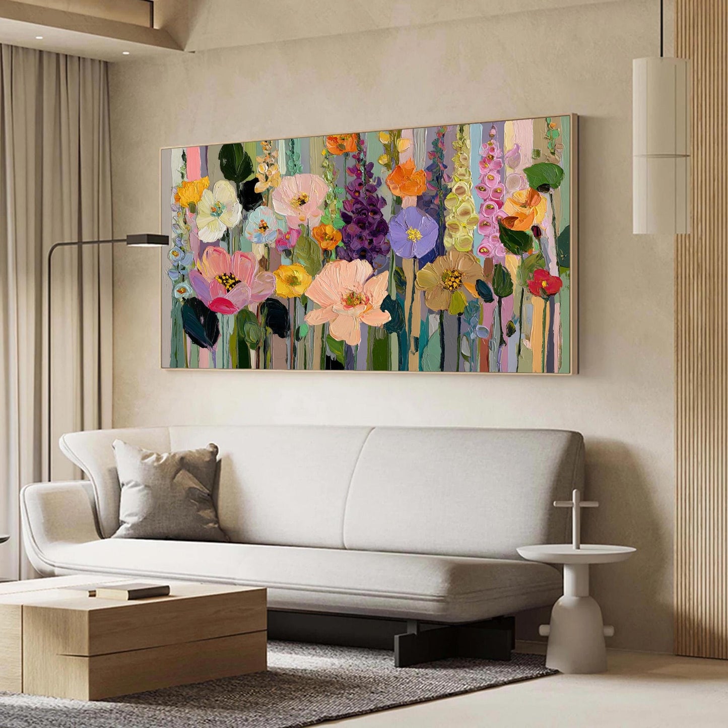 Colorful Palette Knife Floral Wall Art – Vibrant