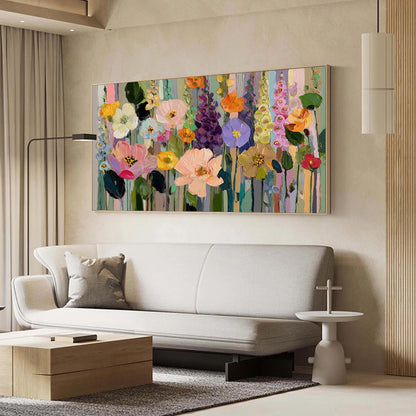 Colorful Palette Knife Floral Wall Art – Vibrant