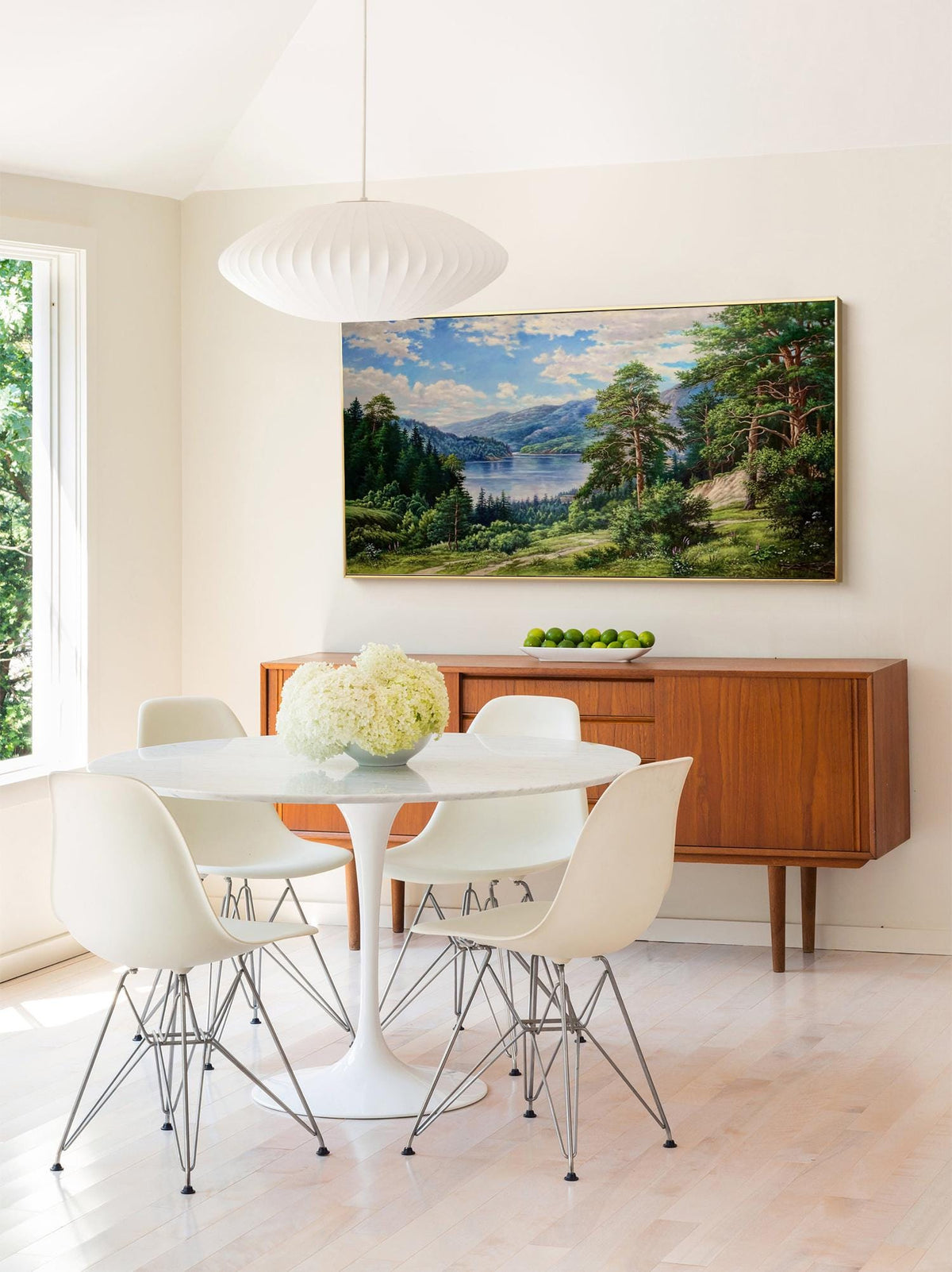 Classical Landscape Oil Painting on Canvas, Original Forest and Stream Canvas Wall Art, Large Modern Trees and River Artwork for Living Room