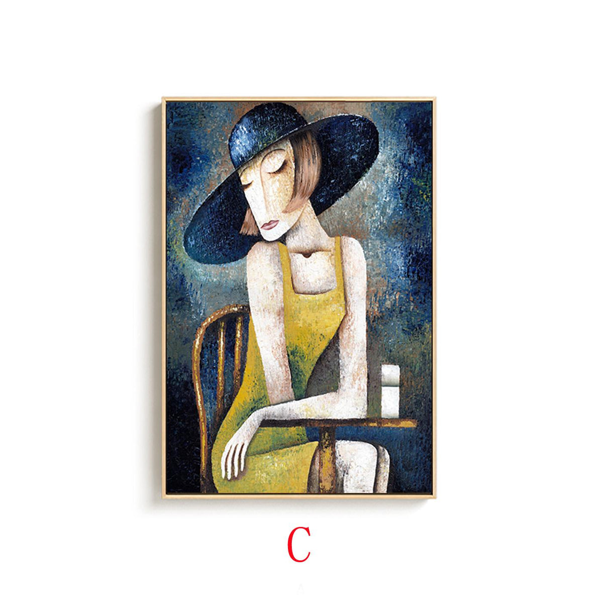 Large Abstract Woman Canvas Wall Art, Hand-painted Lady Oil Painting on Canvas, Modern Textured Figure Wall Art for Living Room, Home Décor