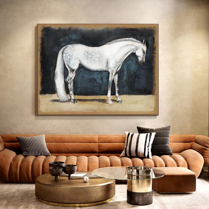 Large Impressionist Horse Oil Painting on Canvas, Hand-painted Horse Canvas Wall Art, Modern Animal Wall Art for Living Room, Home Décor