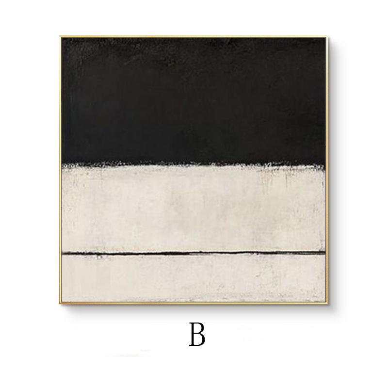 Extra Large Abstract Canvas Wall Art, Original Beige and Black Abstract Oil Painting, Modern Minimalist Wall Art for Living Room, Home Décor