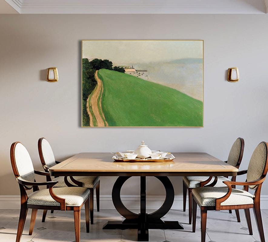 Impressionist Landscape Oil Painting on Canvas, Original Coastal Scenery Canvas Wall Art, Modern Nature Wall Art for Living Room, Home Decor