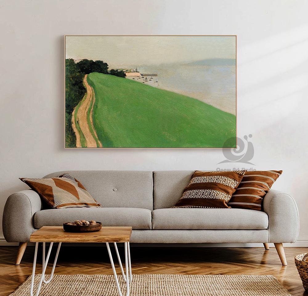 Impressionist Landscape Oil Painting on Canvas, Original Coastal Scenery Canvas Wall Art, Modern Nature Wall Art for Living Room, Home Decor