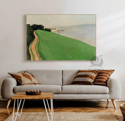 Impressionist Landscape Oil Painting on Canvas, Original Coastal Scenery Canvas Wall Art, Modern Nature Wall Art for Living Room, Home Decor