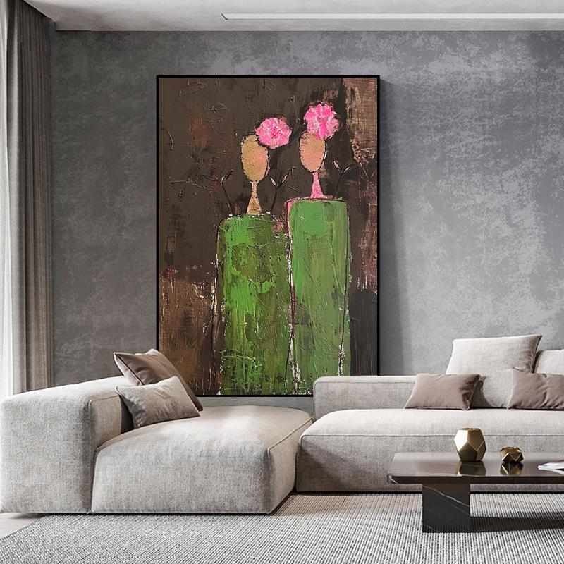 Large Abstract Lady Canvas Wall Art, Hand-painted Woman Figure Oil Painting on Canvas, Modern Figure Wall Art for Living Room, Home Décor