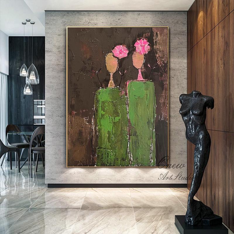 Large Abstract Lady Canvas Wall Art, Hand-painted Woman Figure Oil Painting on Canvas, Modern Figure Wall Art for Living Room, Home Décor