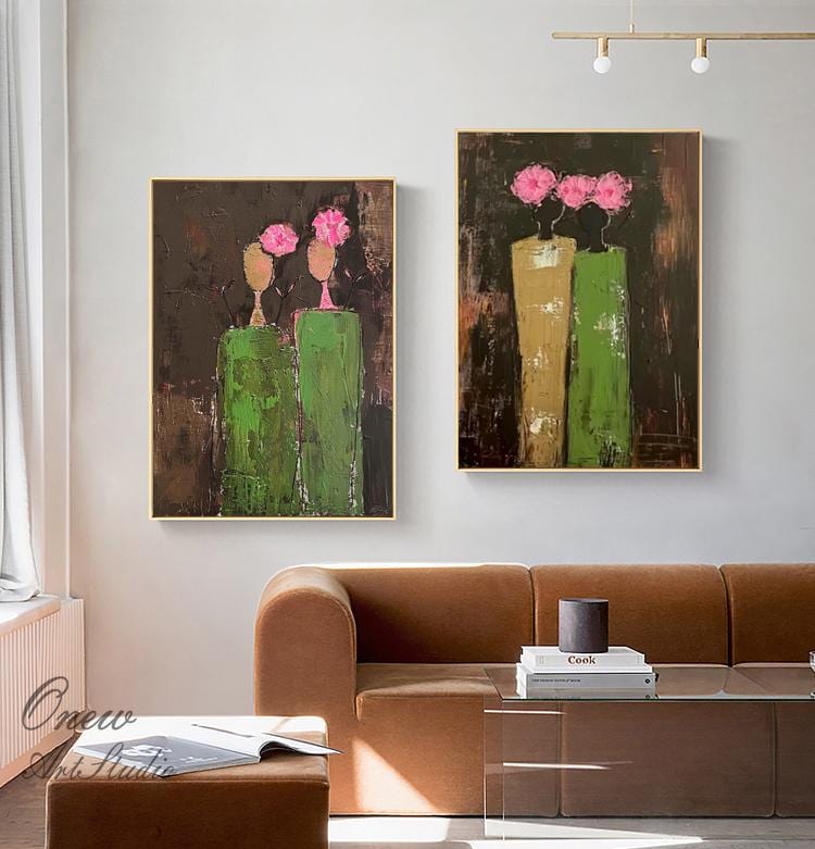 Large Abstract Lady Canvas Wall Art, Hand-painted Woman Figure Oil Painting on Canvas, Modern Figure Wall Art for Living Room, Home Décor