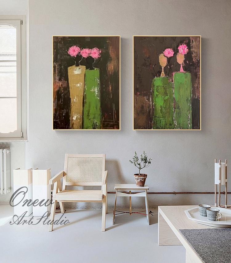 Large Abstract Lady Canvas Wall Art, Hand-painted Woman Figure Oil Painting on Canvas, Modern Figure Wall Art for Living Room, Home Décor