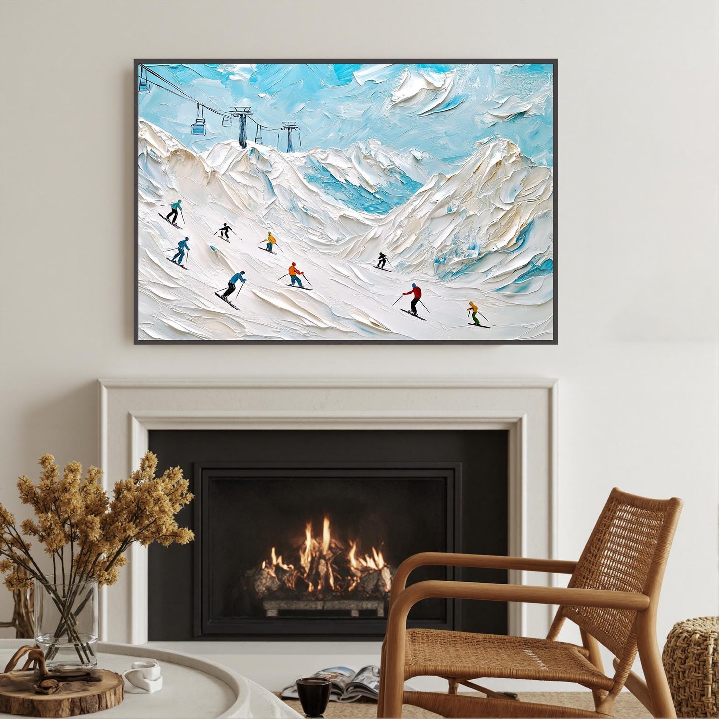Colorful Textured Alpine Mountain Wall Art