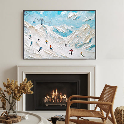 Colorful Textured Alpine Mountain Wall Art