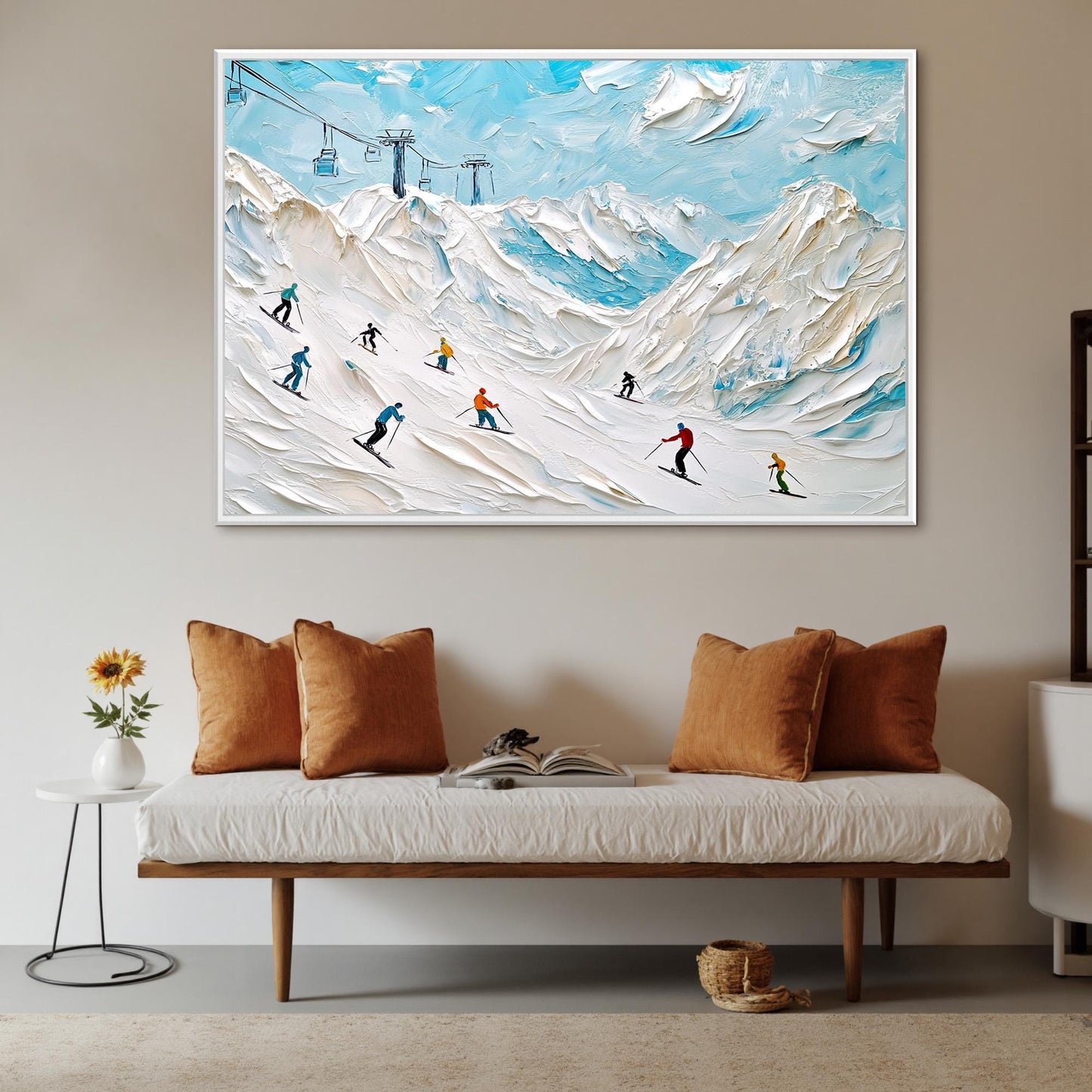 Colorful Textured Alpine Mountain Wall Art