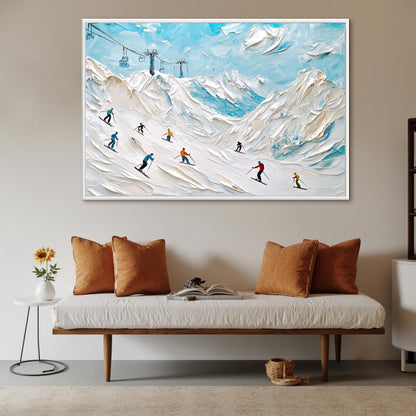 Colorful Textured Alpine Mountain Wall Art