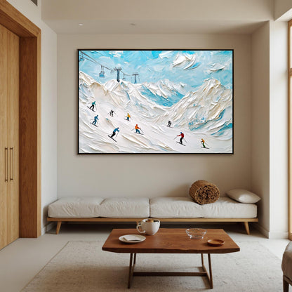 Colorful Textured Alpine Mountain Wall Art