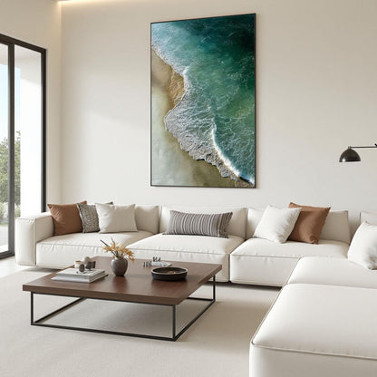 Turquoise Abstract Beach Seascape Wall Art