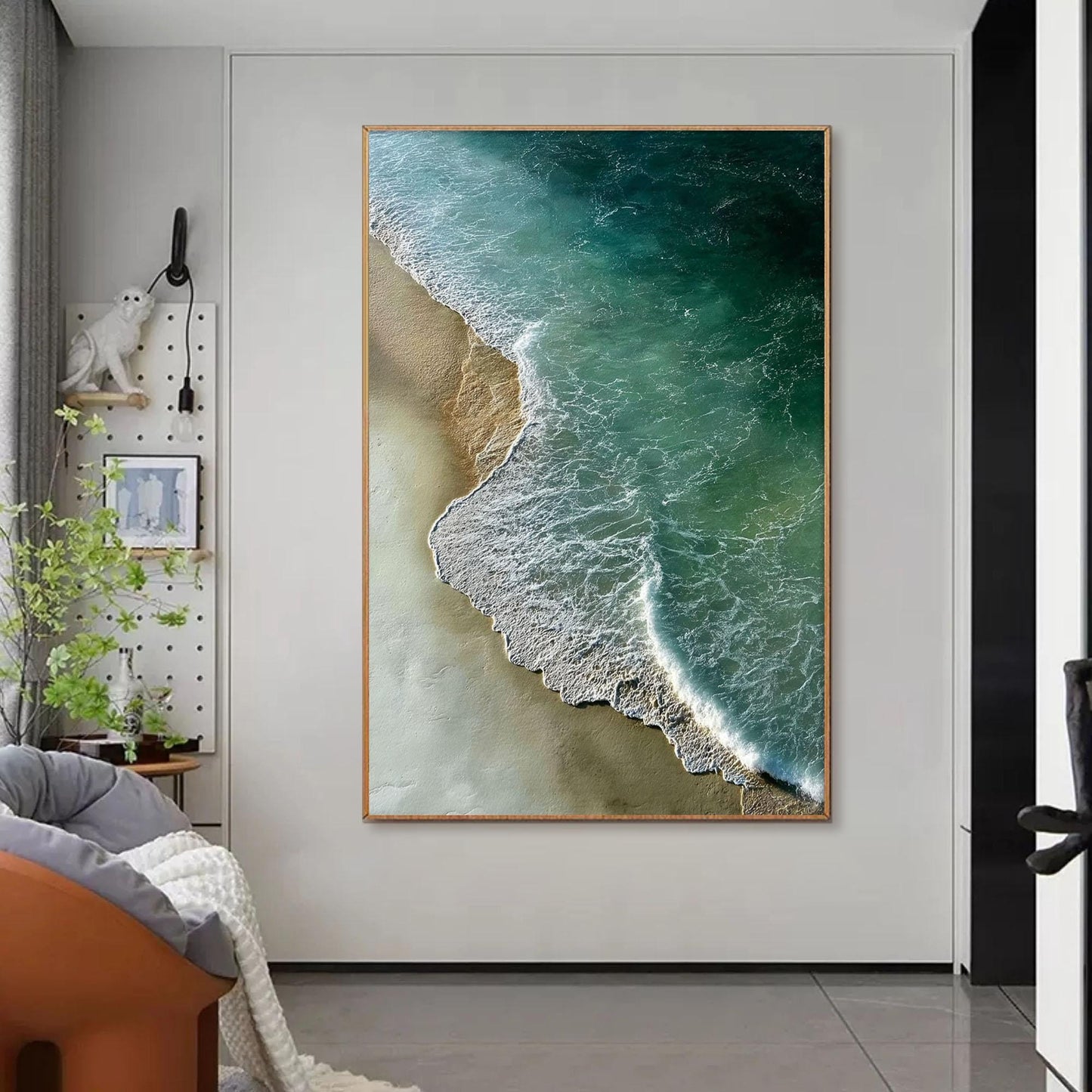 Turquoise Abstract Beach Seascape Wall Art