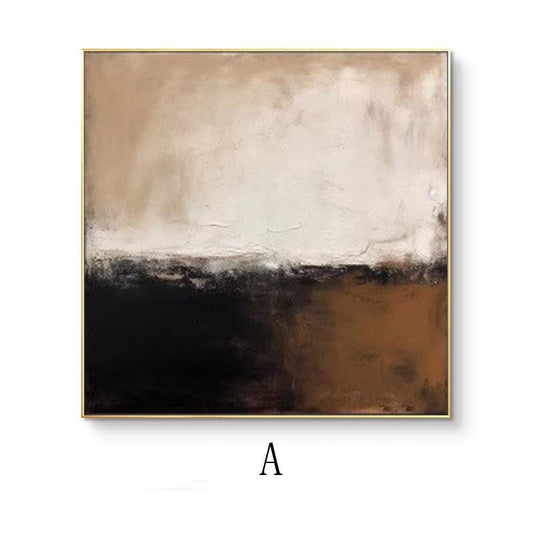 Large Abstract Oil Painting on Canvas, Brown Beige and Black Abstract Canvas Wall Art, Modern Textured Wall Art for Living Room, Home Decor