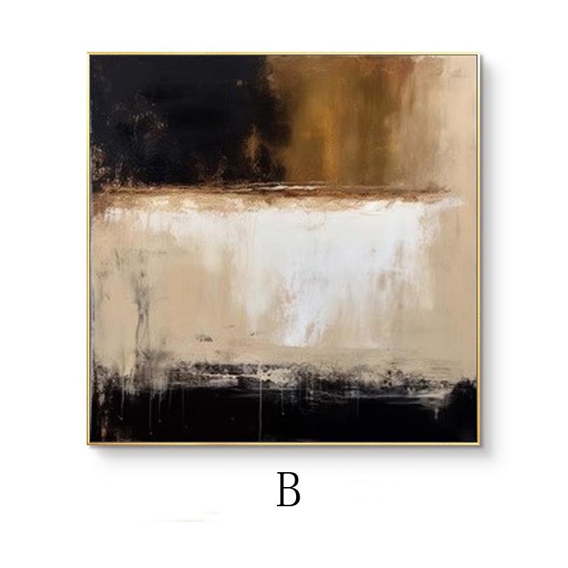 Large Abstract Oil Painting on Canvas, Brown Beige and Black Abstract Canvas Wall Art, Modern Textured Wall Art for Living Room, Home Decor