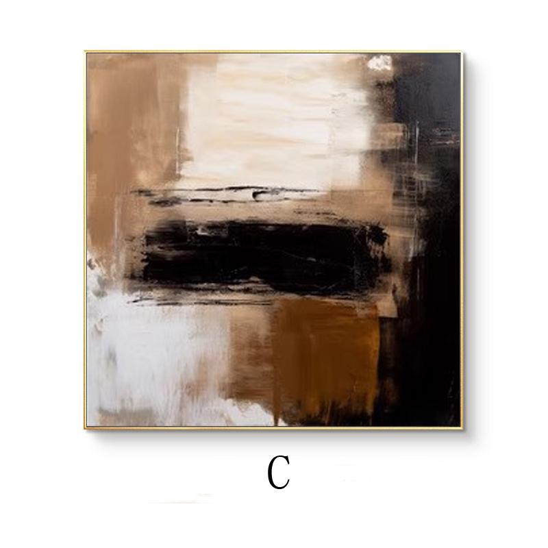 Large Abstract Oil Painting on Canvas, Brown Beige and Black Abstract Canvas Wall Art, Modern Textured Wall Art for Living Room, Home Decor