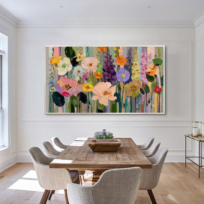 Colorful Palette Knife Floral Wall Art – Vibrant