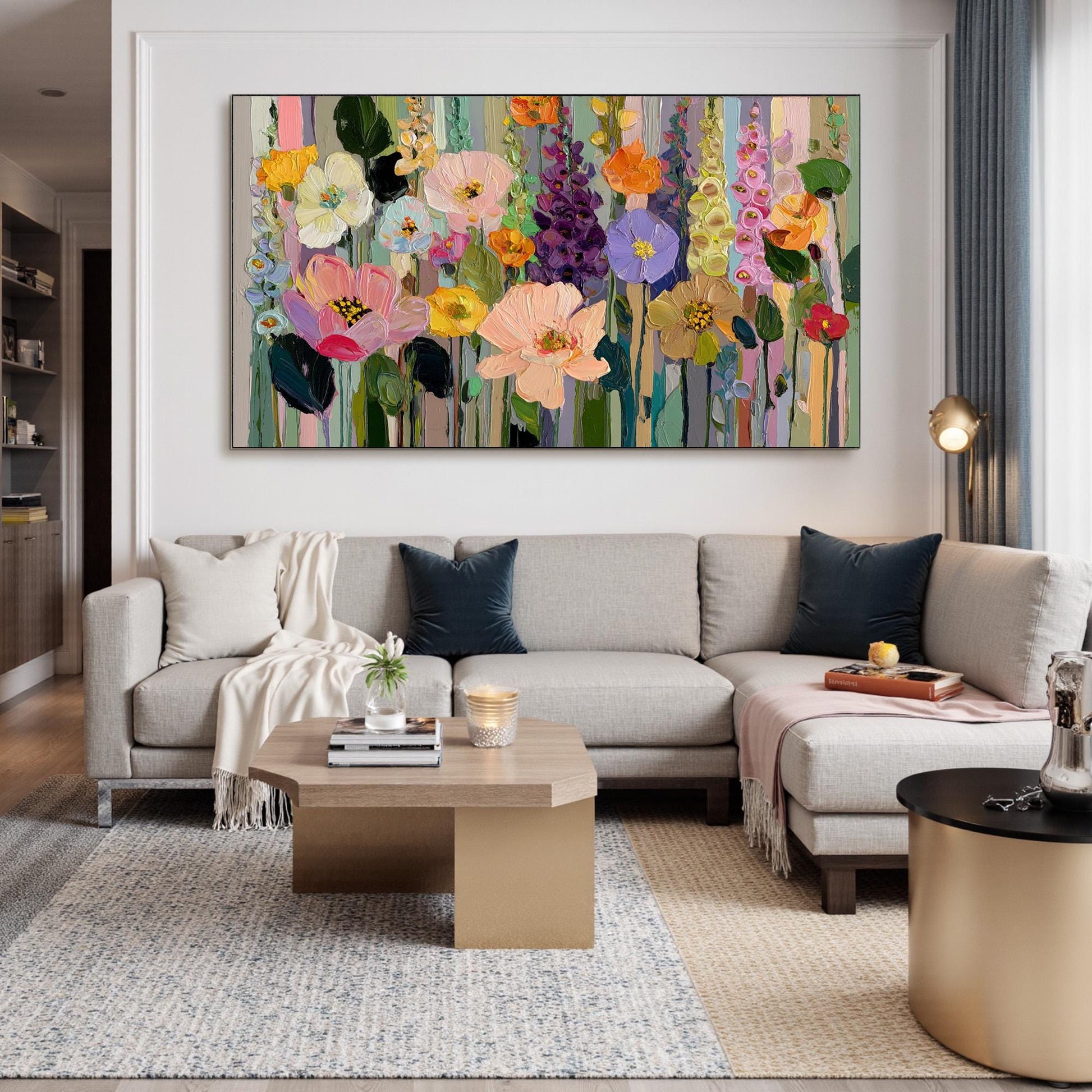 Vibrant – Colorful Floral Wall Art | Palette Knife Painting, view 5