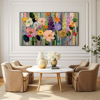 Vibrant – Colorful Floral Wall Art | Palette Knife Painting, view 1