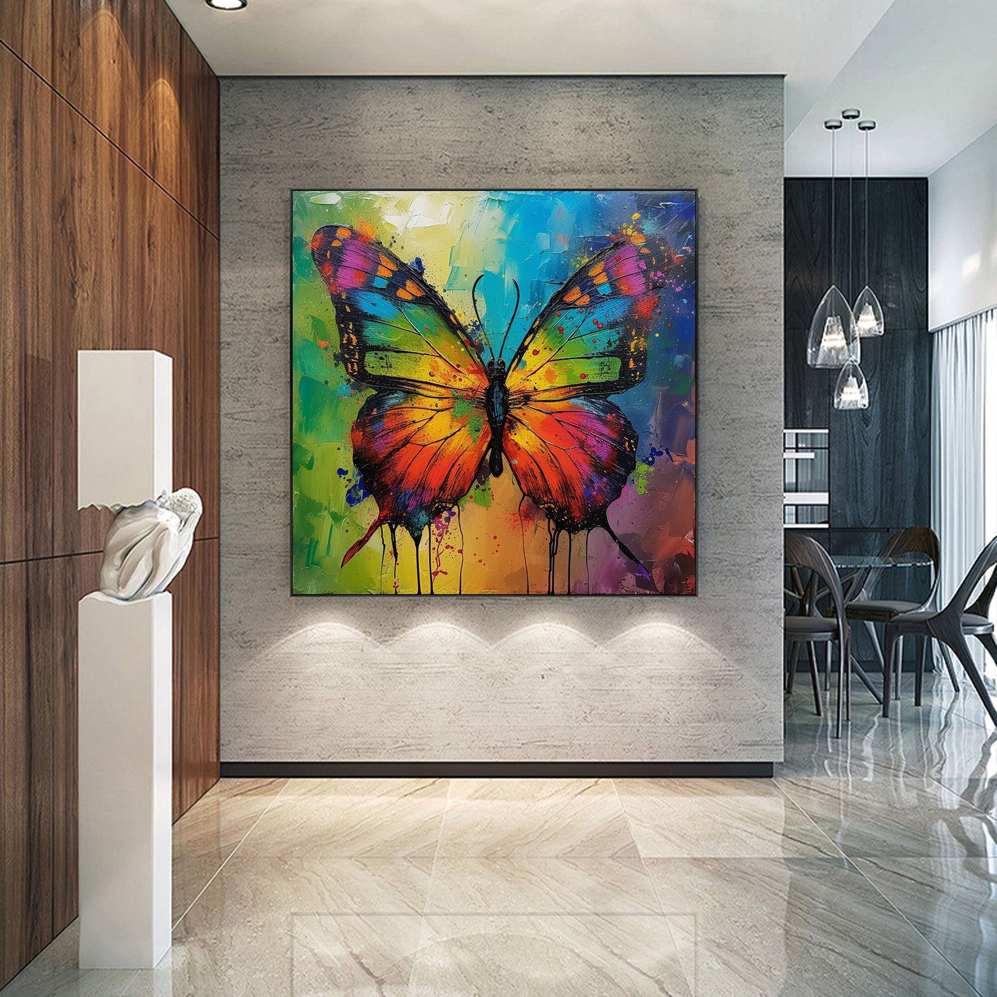 Original – Colorful Butterfly Animal Wall Art | Abstract Oil Painting, view 1