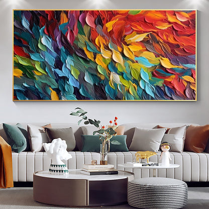 Colorful Abstract Bird Oil Painting – Animal Wall Art
