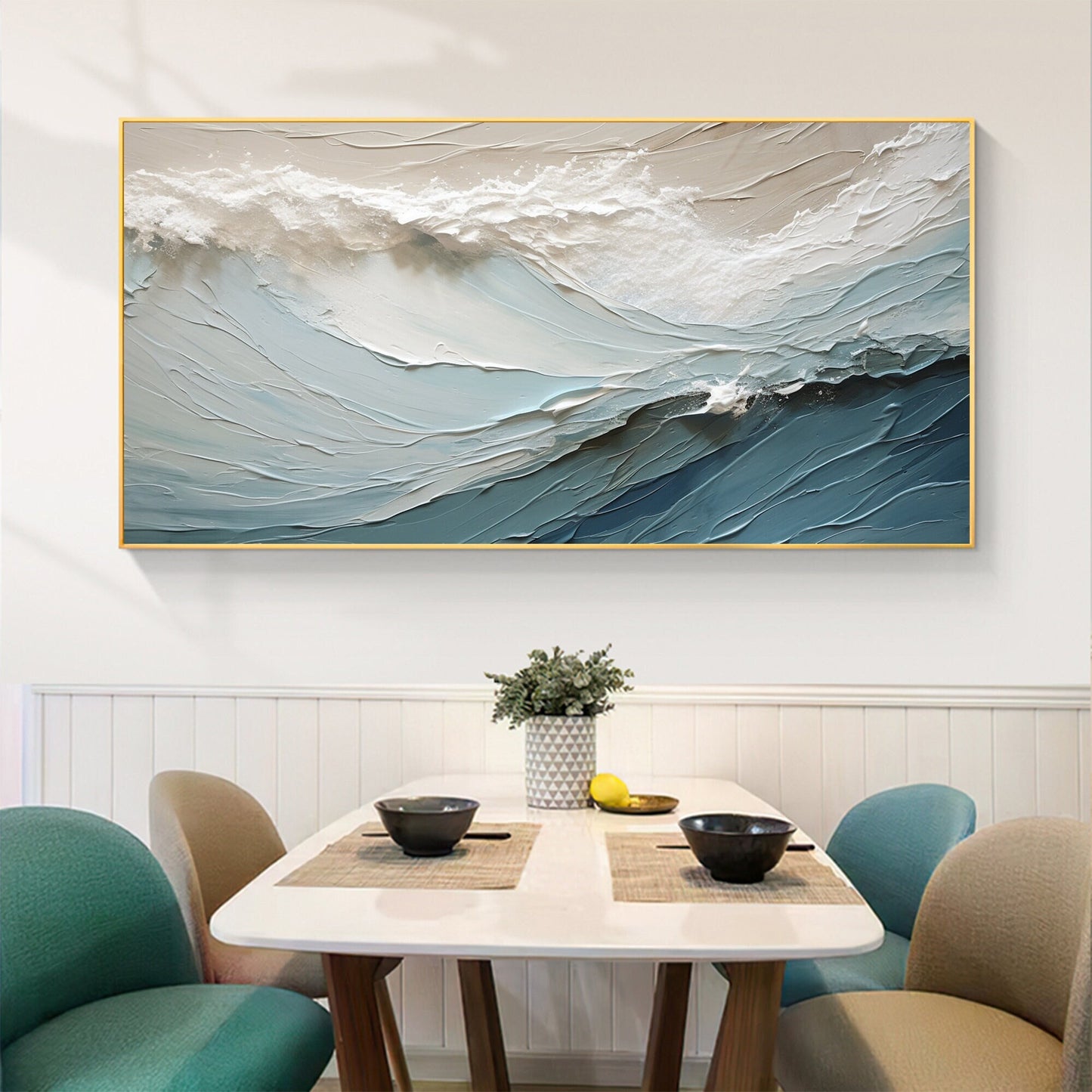 Original – Seascape Wall Art | Boho Oil Painting, view 2