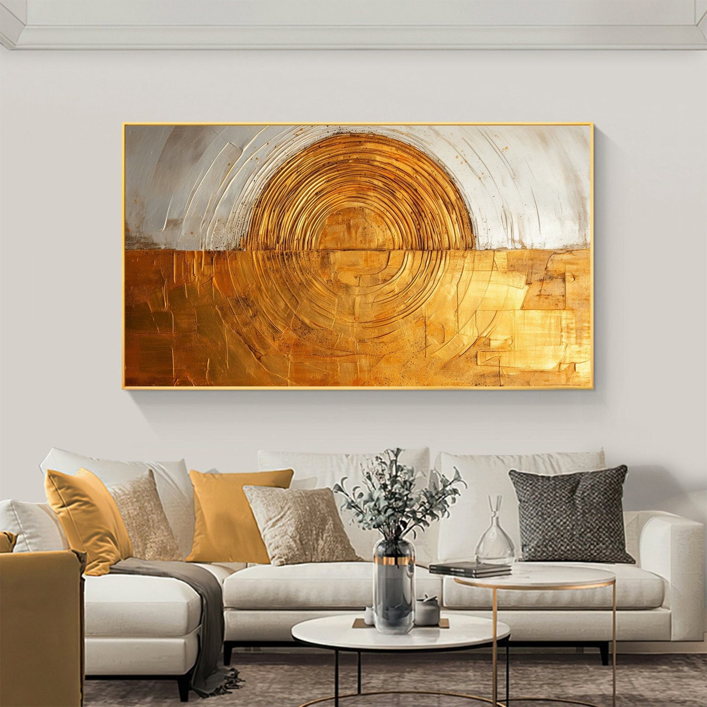 Original Gold Foil – Gold Abstract Wall Art | Textured Oil Painting, view 1
