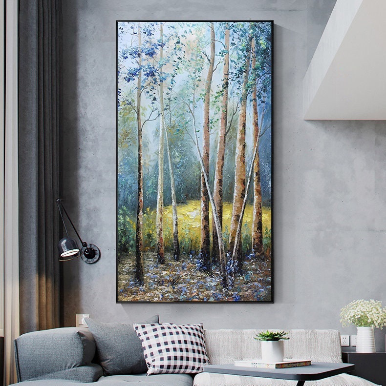 Large – Forest Tree Wall Art | Boho Oil Painting, view 1