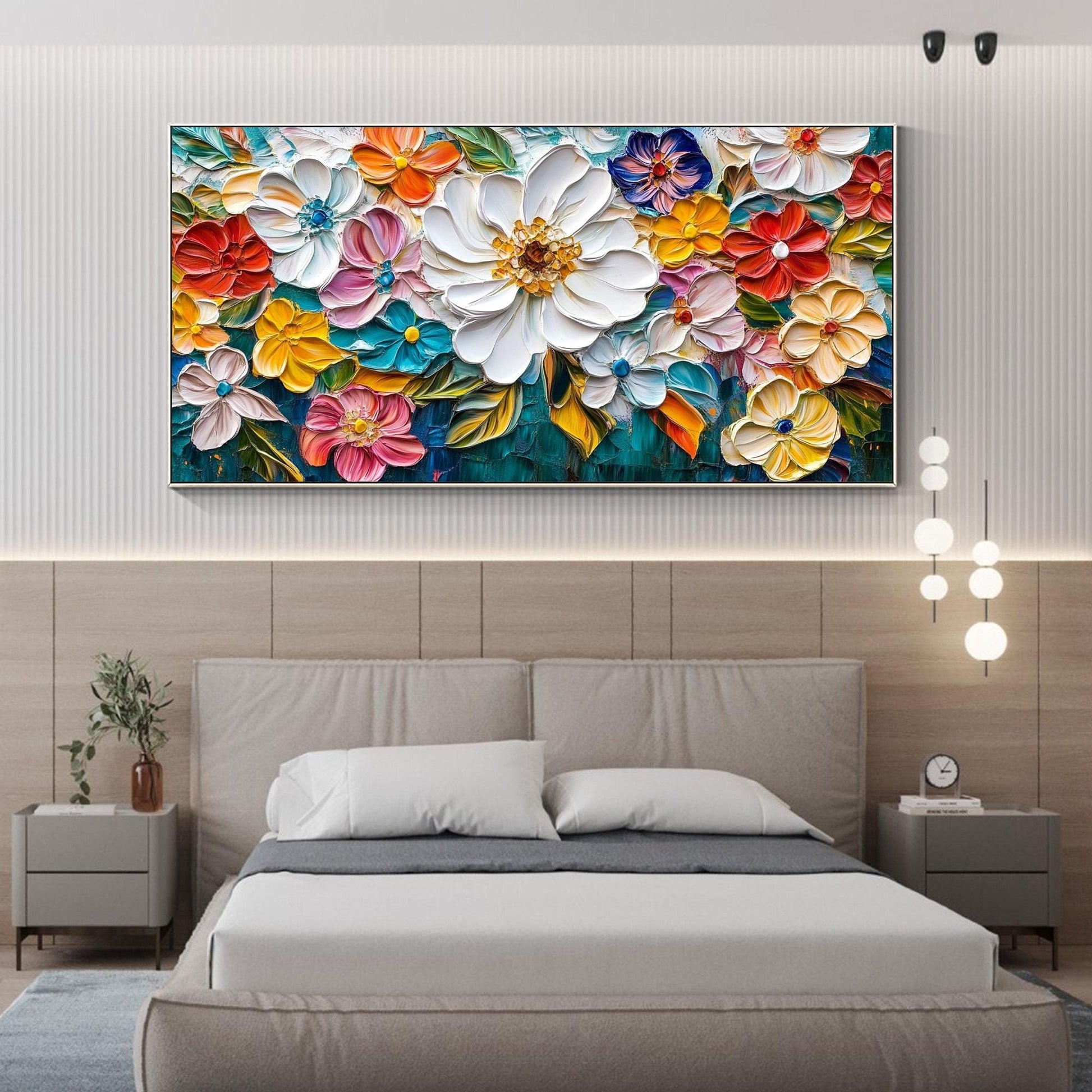 Original – Bouquet Floral Wall Art | Abstract Impasto Hand-Painted Painting, view 1