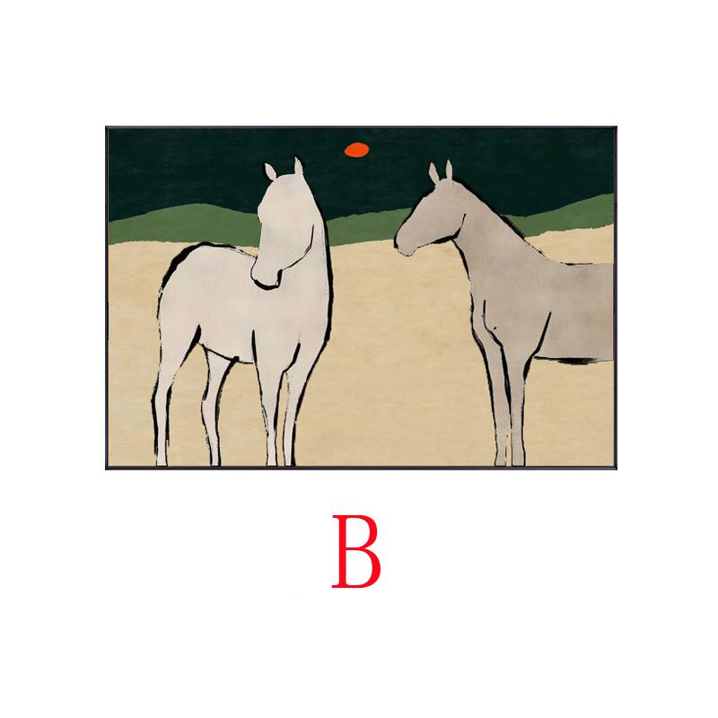 Large Abstract Horse Oil Painting on Canvas, Original Hand-painted Horse Canvas Wall Art, Modern Animal Wall Art for Living Room, Home Décor