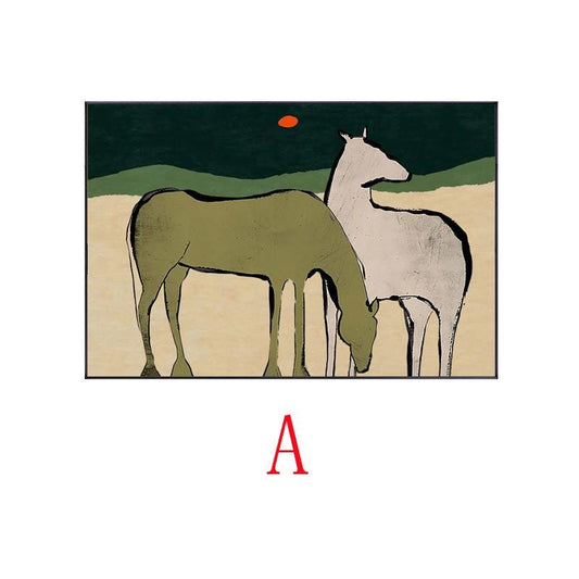 Large Abstract Horse Oil Painting on Canvas, Original Hand-painted Horse Canvas Wall Art, Modern Animal Wall Art for Living Room, Home Décor