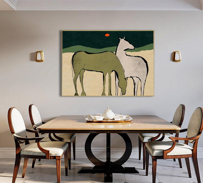 Large Abstract Horse Oil Painting on Canvas, Original Hand-painted Horse Canvas Wall Art, Modern Animal Wall Art for Living Room, Home Décor
