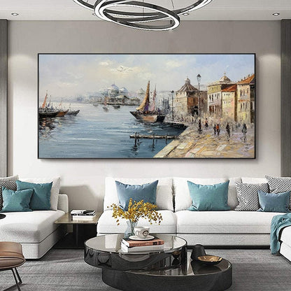 Bridge Photography - River Landscape Abstract Extra Large Artwork - Living Room Decor – Panoramic White River Landscape Wall 
