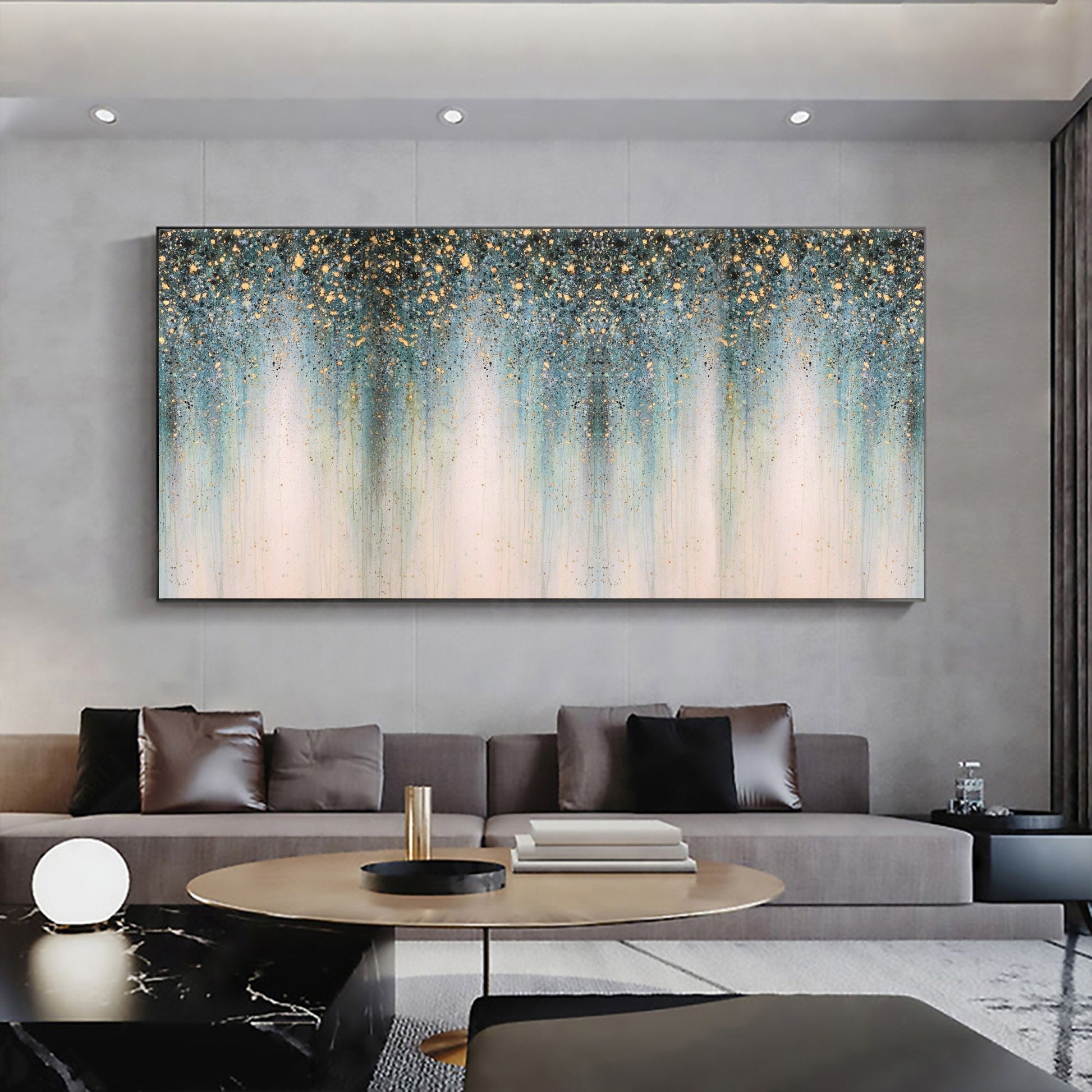 Gold Foil – Gold Abstract Wall Art | Oil Painting, view 1