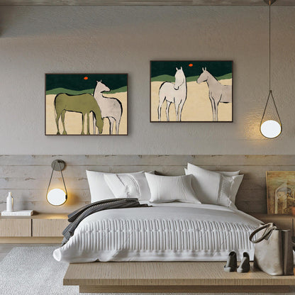Large Abstract Horse Oil Painting on Canvas, Original Hand-painted Horse Canvas Wall Art, Modern Animal Wall Art for Living Room, Home Décor
