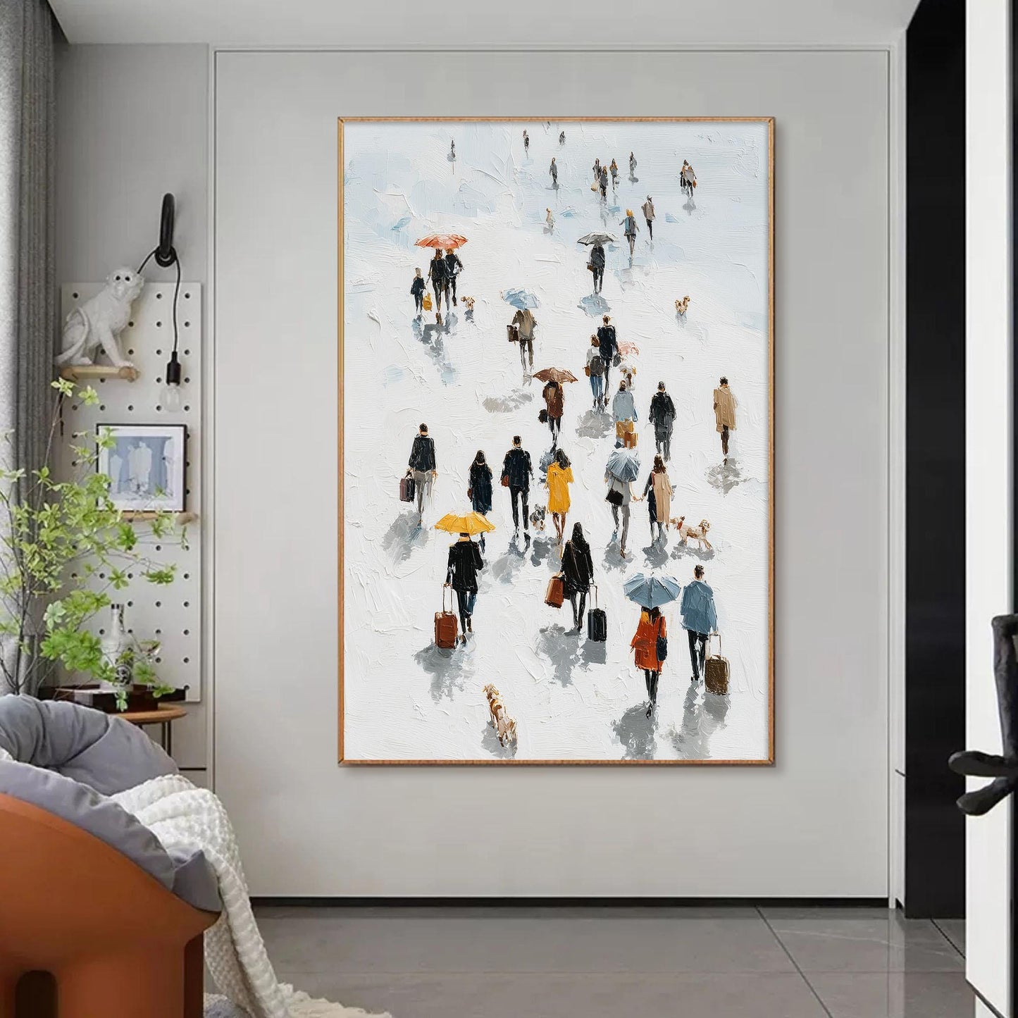 Colorful Abstract City Architecture Wall Art – City Stroll Oil Painting