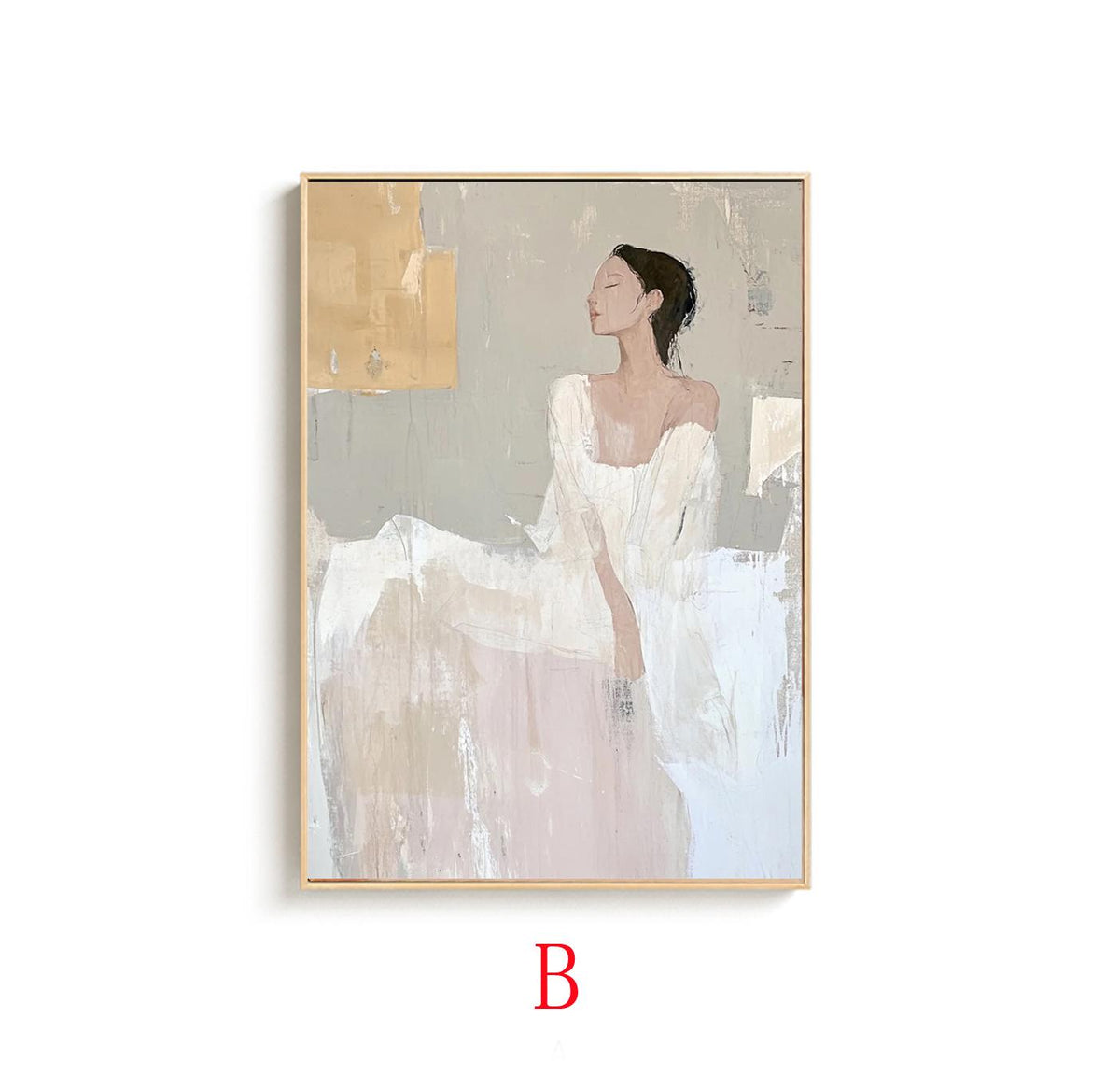 Large Abstract Lady Canvas Wall Art, Hand-painted Woman Figure Oil Painting on Canvas, Modern Figure Wall Art for Living Room, Home Décor