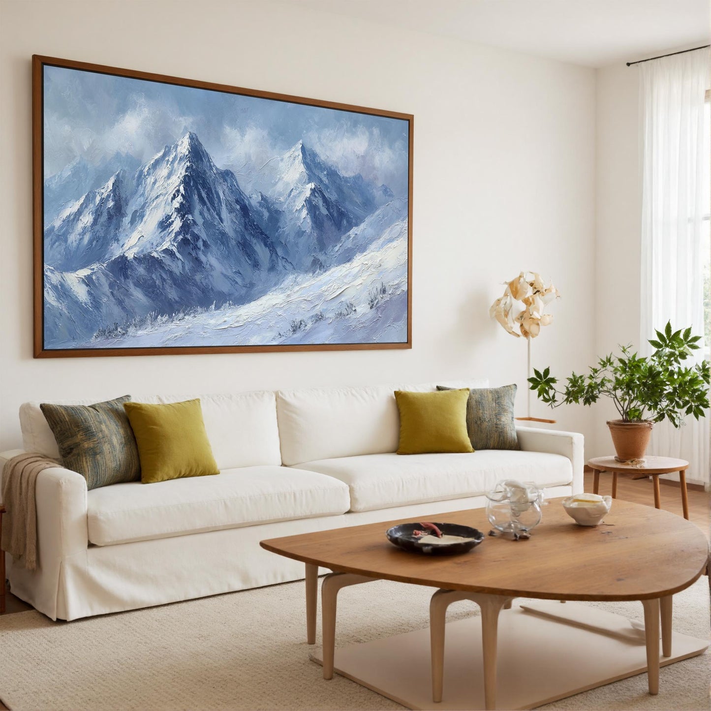 Abstract Textured Mountain Wall Art
