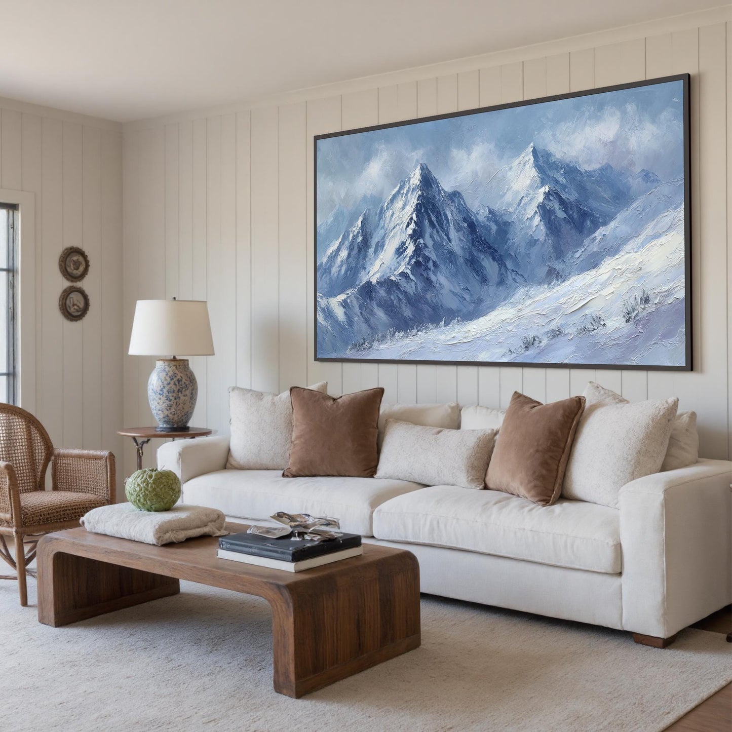 Abstract Textured Mountain Wall Art